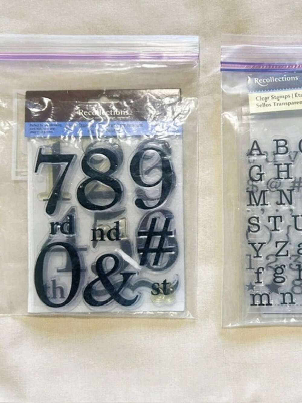Recollections Clear Stamps 2 Packs Alphabet 94 Pieces Numbers 17 Pieces
